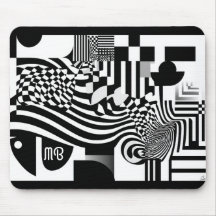 Padrão Geométrico Abstrato Moderno Preto Branco