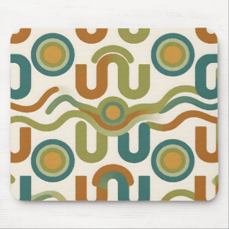 Mousepad Padrão Geométrico Atômico Retro de Meados do Sécul