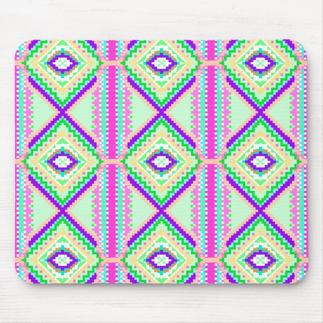 Mousepad Padrão Geométrico Boho Colorido (Frente)