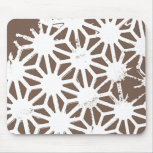 Mousepad Padrão geométrico castanho e branco