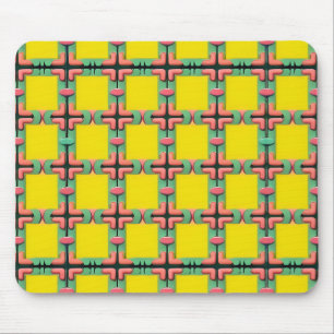 Mousepad Padrão Geométrico Colorido Com Design Simétrico