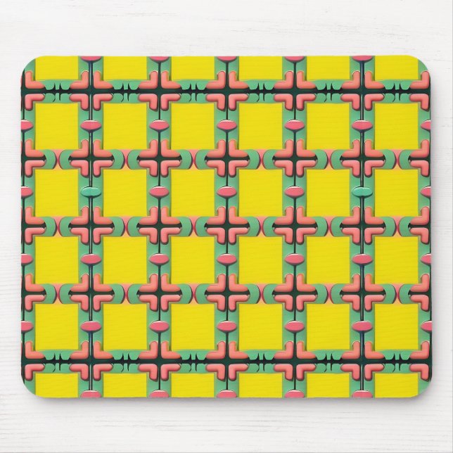 Mousepad Padrão Geométrico Colorido Com Design Simétrico (Frente)