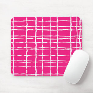 Mousepad Padrão Geométrico Cor-de-Rosa e Branco