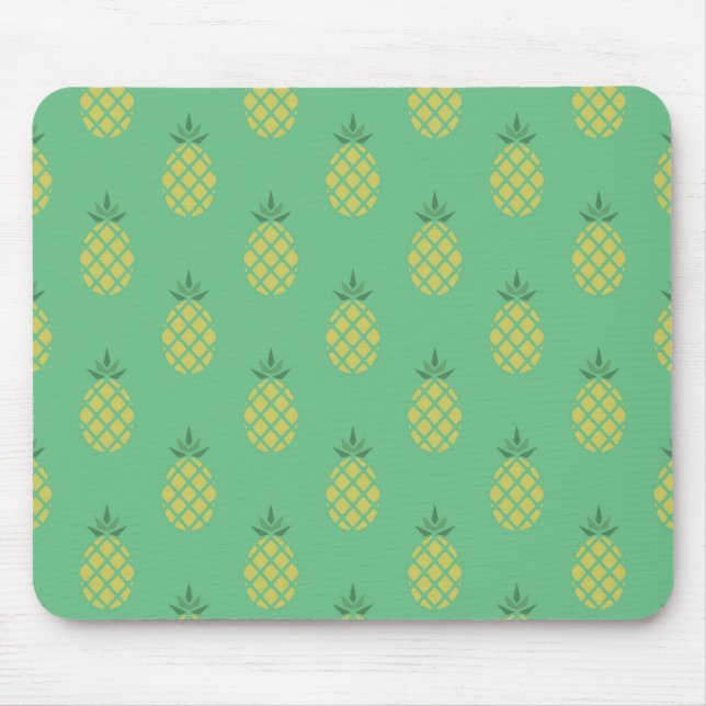 Mousepad Padrão Geométrico de Abacaxi em Verde (Frente)