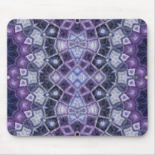 Mousepad Padrão Geométrico de Caleidoscópio Roxo e Azul