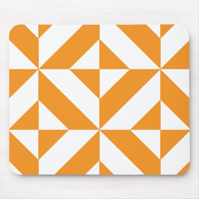 Mousepad Padrão Geométrico de Deco de Laranja Queimado (Frente)