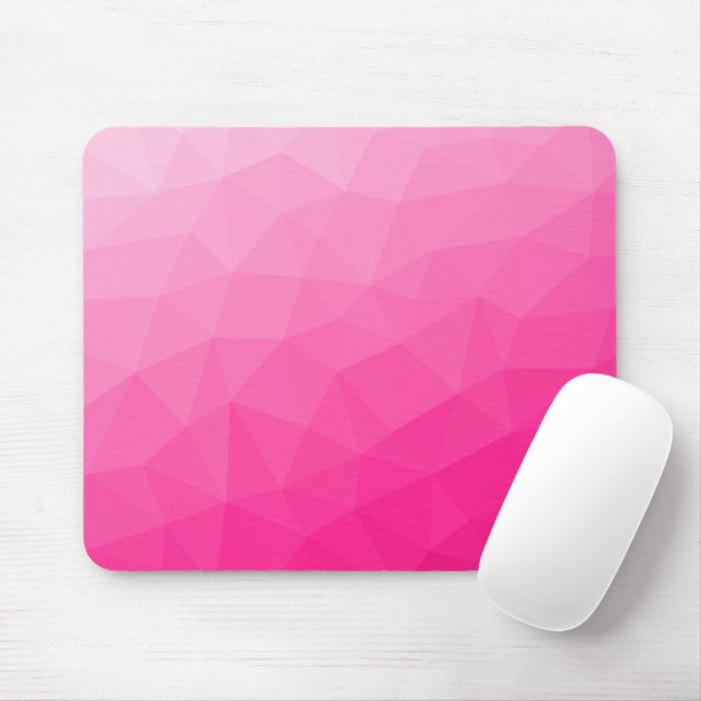 Mousepad Padrão Geométrico de Gradiente Rosa Quente (Com mouse)