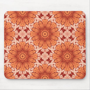 Mousepad Padrão geométrico de margarina em laranja mandarim