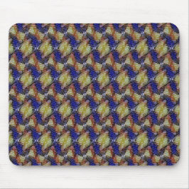 Mousepad Padrão geométrico de onda azul e dourado abstrato
