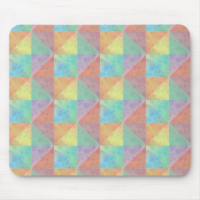 Mousepad Padrão Geométrico de Triângulo Preenchido com Aqua (Frente)