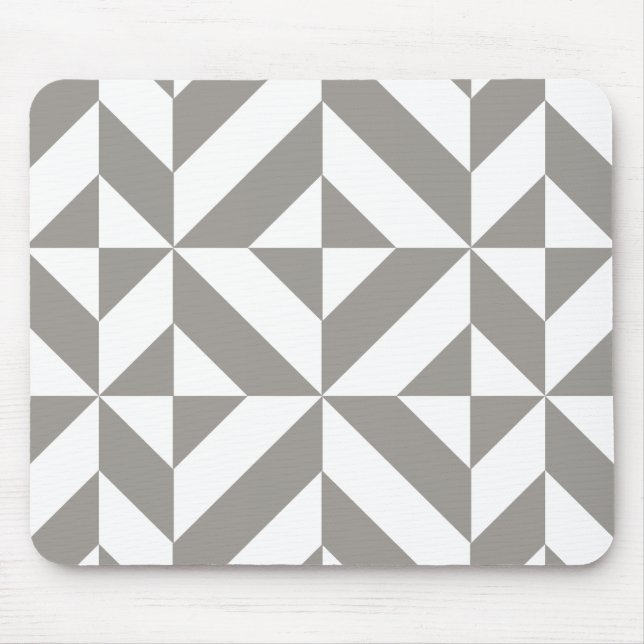 Mousepad Padrão Geométrico Deco Cube da Cinza de Prata (Frente)
