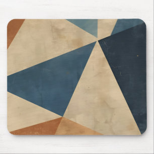 Mousepad Padrão Geométrico em Azuis, Bege e Ferrugem
