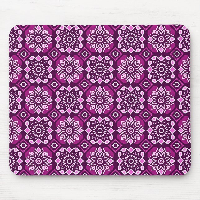 Mousepad Padrão Geométrico Floral Elegante Boho Chic (Frente)