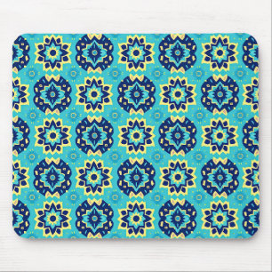 Mousepad Padrão Geométrico Floral Vibrante Boho Chic