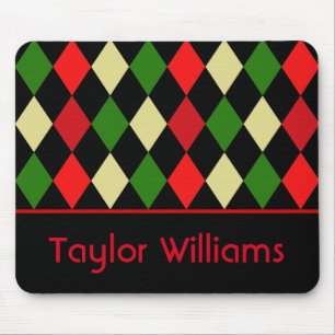 Mousepad Padrão Geométrico Holiday Harlequin Personalizado