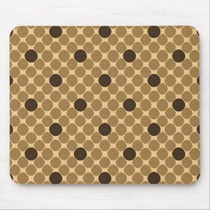 Mousepad Padrão Geométrico Marrom com Círculos