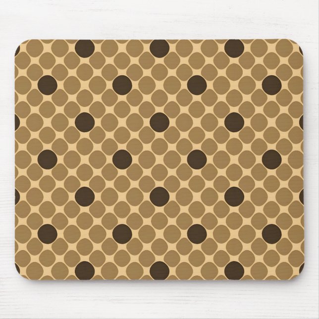 Mousepad Padrão Geométrico Marrom com Círculos (Frente)