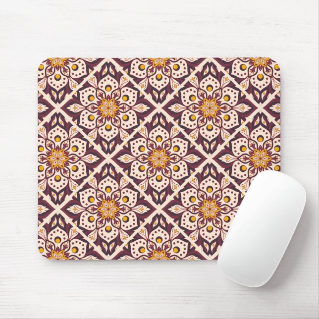 Mousepad Padrão Geométrico Moderno de Meados do Século – Ab (Com mouse)