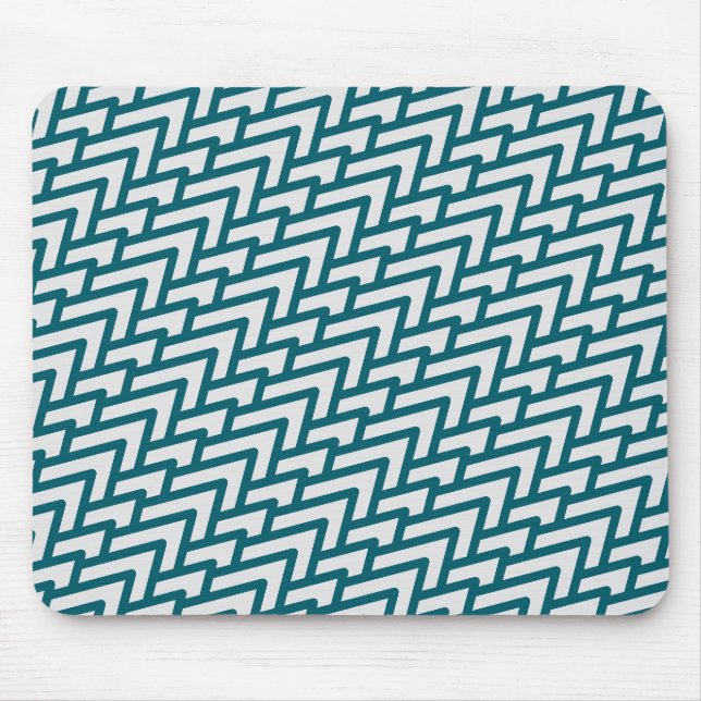 Mousepad Padrão Geométrico Moderno em Azul Turquesa Escuro  (Frente)