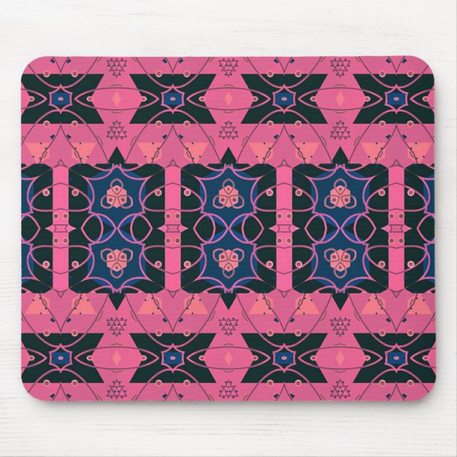 Mousepad Padrão Geométrico Ornamental, de Trendy Rosa (Frente)