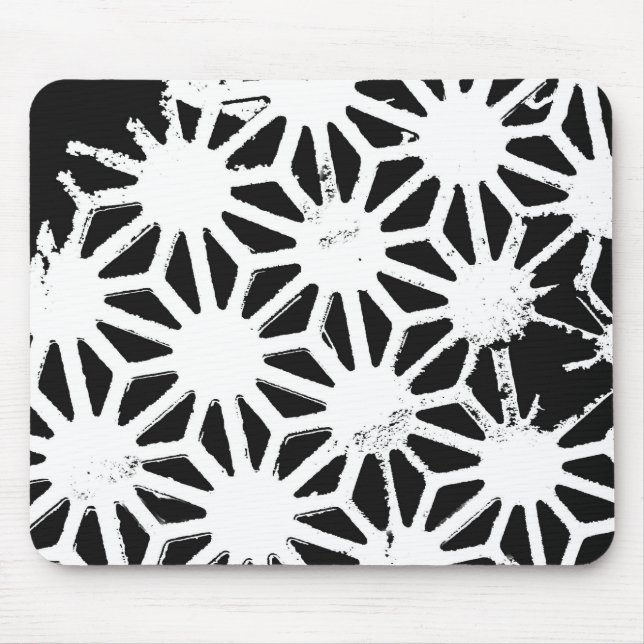 Mousepad Padrão geométrico preto e branco (Frente)