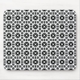 Mousepad Padrão Geométrico Preto e Branco Elegante