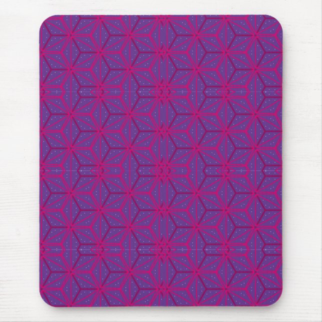 Mousepad Padrão geométrico retrô rosa (Frente)