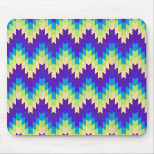 Mousepad Padrão Geométrico Retroativo Verde e Púrpura Wacky