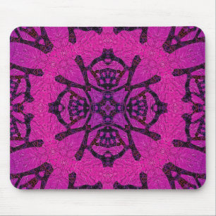 Mousepad Padrão Geométrico Rosa e Roxo Intenso