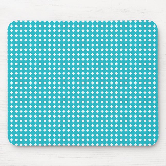 Mousepad Padrão Geométrico Simples Água Branco - Diamantes (Frente)