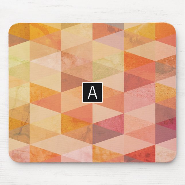 Mousepad Padrão Geométrico Triângulo Macio | Monogramado (Frente)