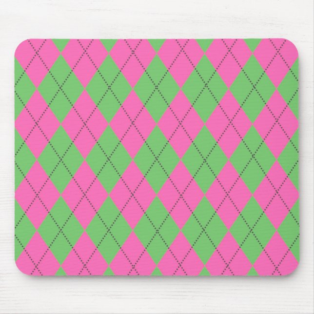 Mousepad Padrão Geométrico Y2K Neon Pink Verde (Frente)