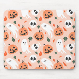 Mousepad Padrão Ghost e Jack-O-Lanterna Bonito