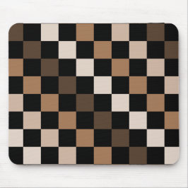 Mousepad Padrão Gingham Preto-Castanho Verificado
