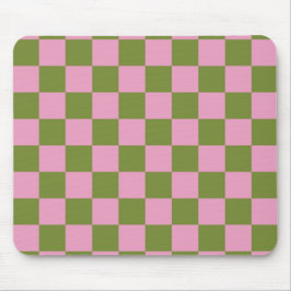 Mousepad Padrão Gingham Verdejado Rosa