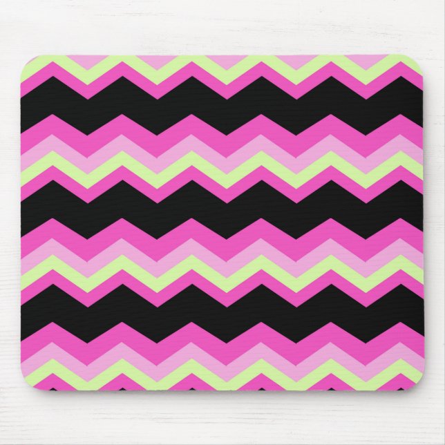 Mousepad padrão girino zigzag fuchsia quente - divisa rosa (Frente)