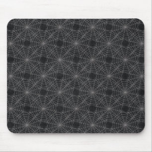 Mousepad Padrão Gótico de Teia de Aranha Preto e Cinza