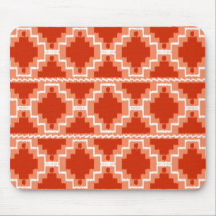 Mousepad Padrão Ikat Aztec - Rusta, Laranja e branco