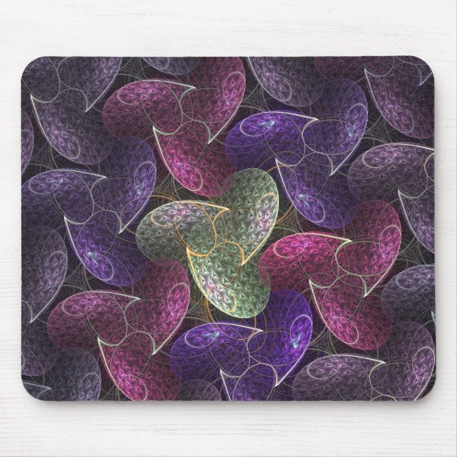 Mousepad Padrão Infinito de Abstrato de Desejo Roxo (Frente)