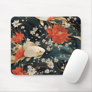 Mousepad Padrão Japonês de Peixes Koi Insoltos