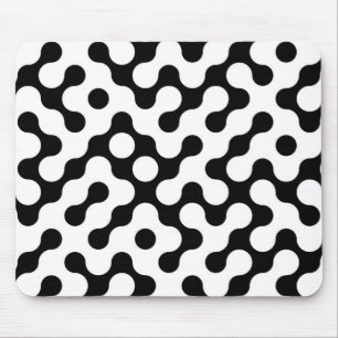 Mousepad Padrão labirinto branco preto-branco