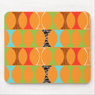 Mousepad Padrão Laranja Moderno do meio século