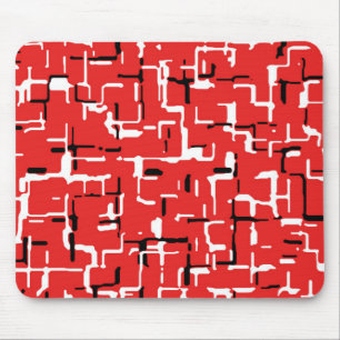 Mousepad Padrão Legal branco preto vermelho