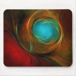 Mousepad Padrão Legal de Abstrato de Arte Fina Azul Moderna