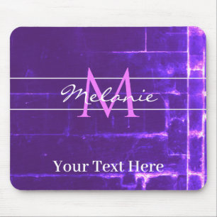 Mousepad Padrão Legal de Tijolos Violetas Roxo Monograma