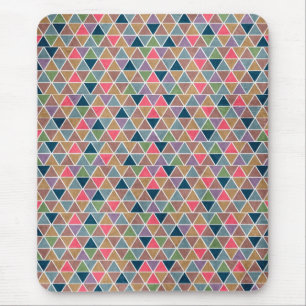 Mousepad Padrão legal de triângulos geométricos retrorre