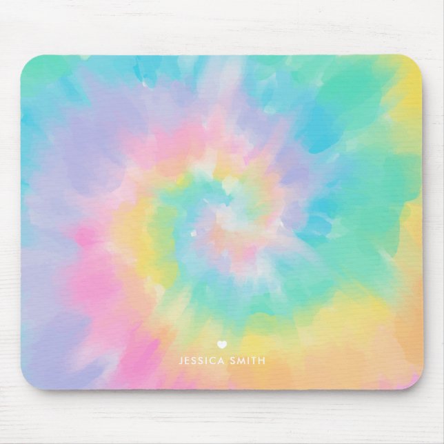 Mousepad Padrão legal do Rainbow Tie Dye Personalizado (Frente)