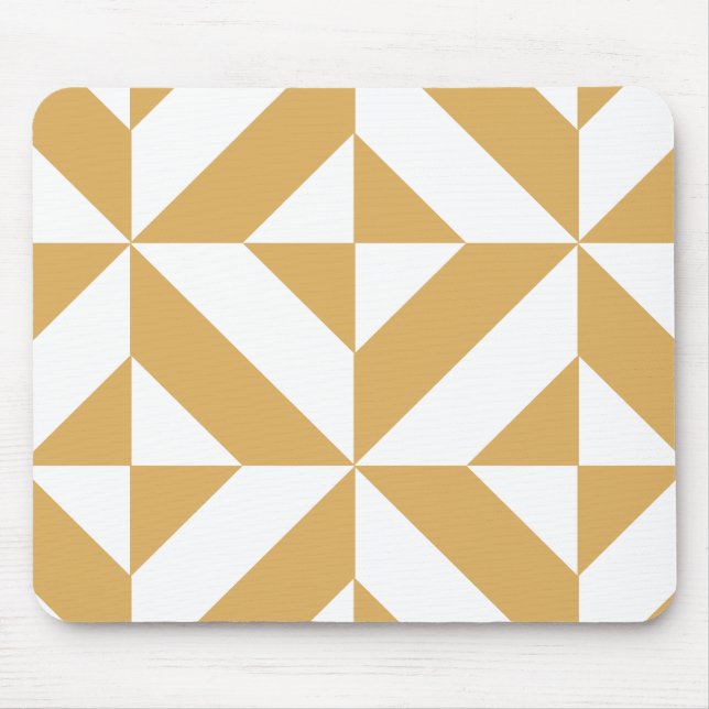 Mousepad Padrão Legal e Dourado do Cubo de Deco Geométrico (Frente)