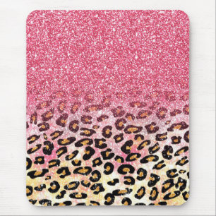 Mousepad Padrão Leopardo Glam Pink