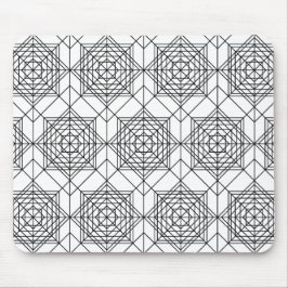 Mousepad Padrão linear de Abstrato branco e preto da vinhet